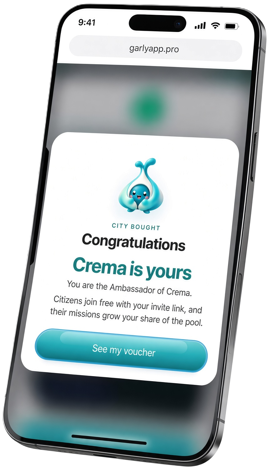 City bought. Crema is yours.